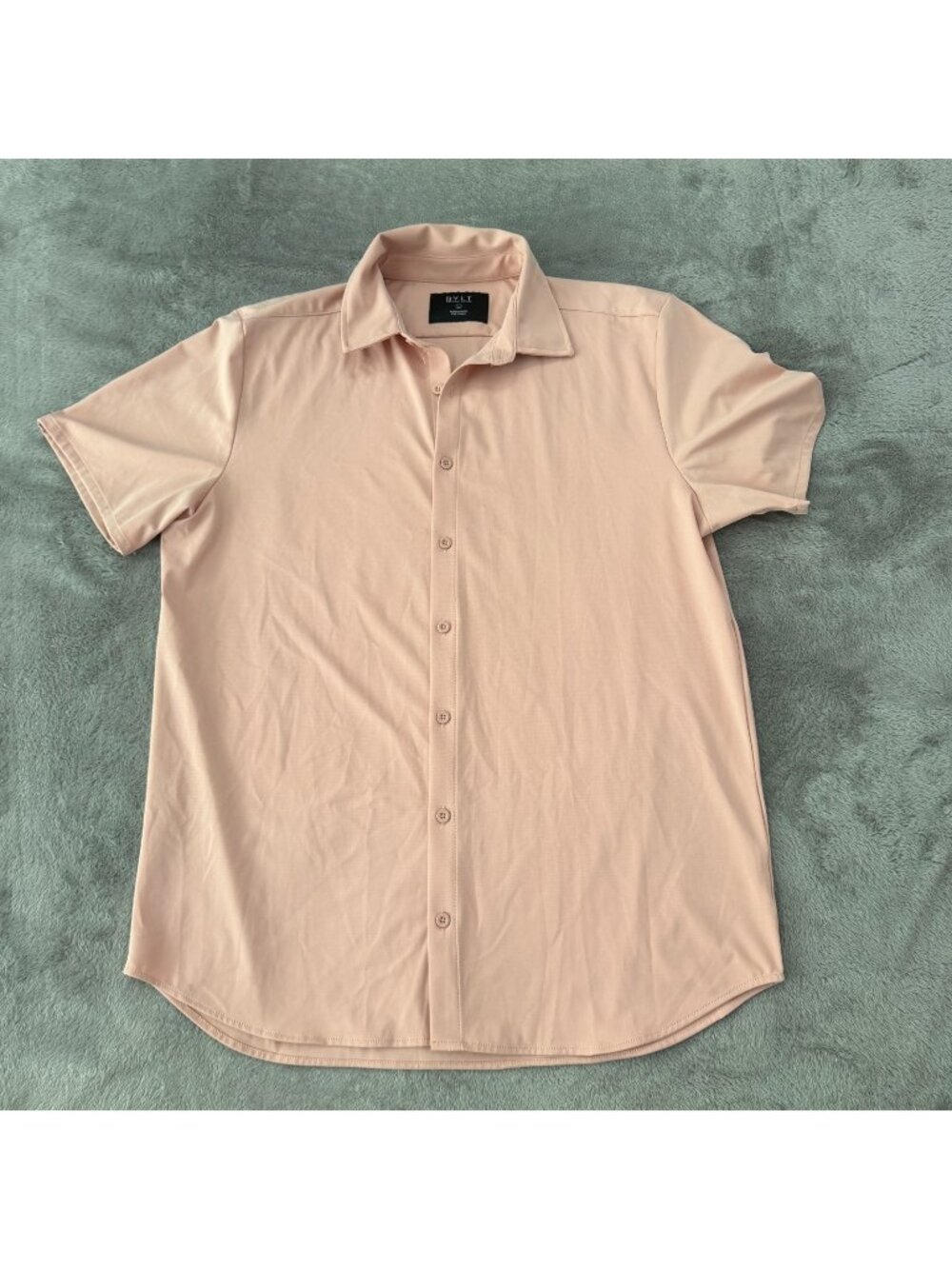 Bylt Premium Basics Collared Button Down Shirt Mens LARGE Short Sleeve